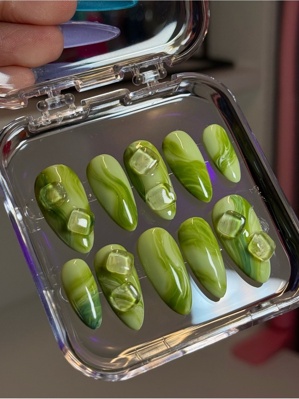 Iced Matcha Press On Nails